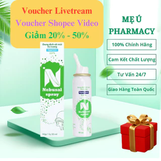 Xịt Mũi Ưu Trương Nebusal Spray 2.3% Giảm Nghẹt Mũi, Sổ Mũi Cho Trẻ Từ 3 Tháng Tuổi Và Người Lớn 50ml