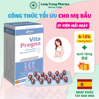 Viên uống bổ bầu VITA PREGNA Bổ sung DHA, Vitamin và khoáng chất đầy đủ cho mẹ bầu (Hộp 30 viên)