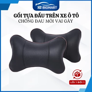 Gối tựa đầu cổ trên xe hơi ô tô Da PU cao cấp giảm mỏi vai gáy giảm chấn thương khi xảy ra tai nạn