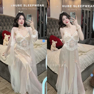 < Có sẵn > ( HÀNG CAO CẤP ) Set Váy Kèm Áo Choàng Ngủ Tiểu Thư LiLy QC Loại 1 Cao Cấp Chuẩn Ảnh - Hube Sleepwear