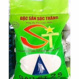 Gạo ST25 bao 5kg gạo dẻo thơm hạt dài không nát