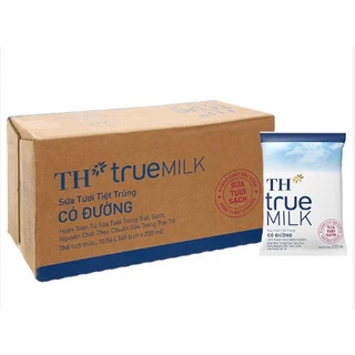 Thùng 48 Bịch Sữa Tươi Tiệt Trùng TH true MILK Có Đường 220ml/bịch.