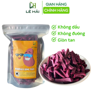 Khoai lang tím sấy giòn 500g Lê Hải hàng nguyên xuất khẩu không đường giòn ngọt tự nhiên