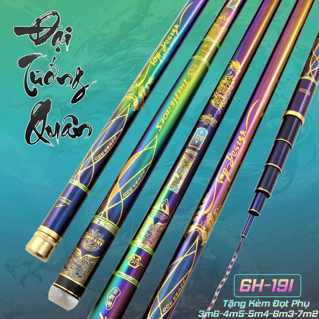 Cần Câu Tay Đại Tướng Quân 6H - Carbon 30T Bản Săn Hàng Tải Cá Lớn - BB51