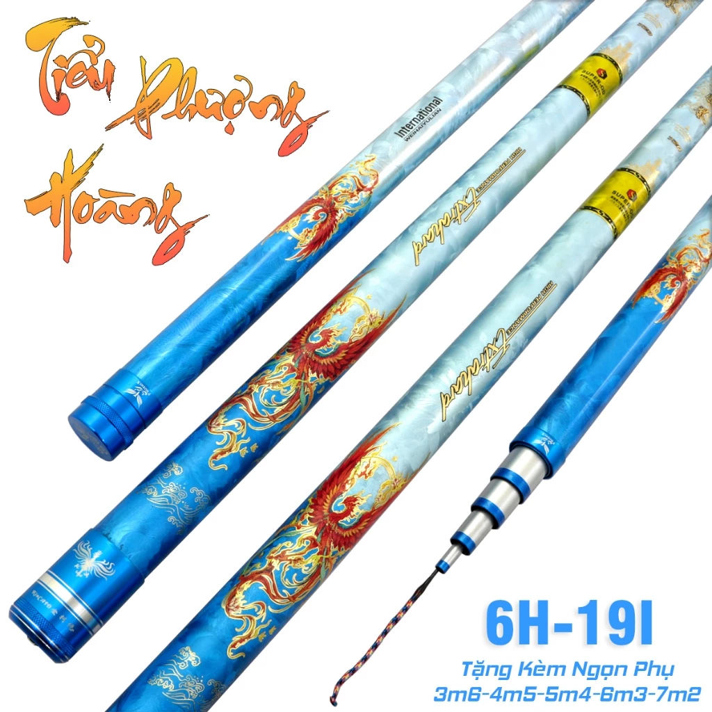 Cần Câu Tay Tiểu Phượng Hoàng - Chất Lượng Cao - Hoạ Tiết 3D - Tặng Kèm Ngọn Zin - BB50