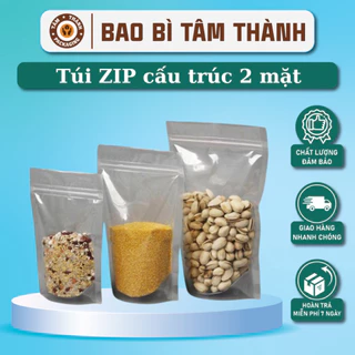 1kg Túi zip đáy đứng 1 mặt trong 1 mặt bạc nhiều kích thức lựa chọn đựng thực phẩm ngũ cốc hạt cafe an toàn tiện dụng