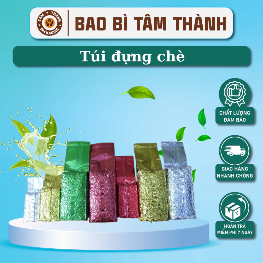 1kg Túi đựng chè trà khô hút chân không nhiều màu sắc kích thước lựa chọn đựng trà từ 100g 200g 500g in ấn theo yêu cầu