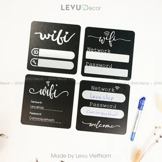 Bảng Tên Wifi Decor, Biển Free Wifi trang trí quán, Bảng Ghi Pass Wifi Đẹp dán tường Levudecor