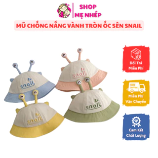 Mũ chống nắng vành tròn thêu hình Mắt Ốc Sên Snail đáng yêu cho bé từ 5 - 24 Tháng