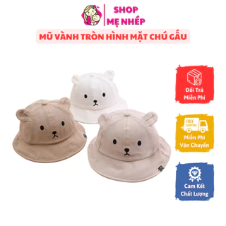 Mũ vành tròn hình mặt chú gấu cho bé 4 tháng - 2 tuổi