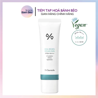 Kem chống nắng thuần chay làm dịu da nhạy cảm Dr.Ceuracle Cica Regen Vegan Sun SPF50+/PA++++ 50ml