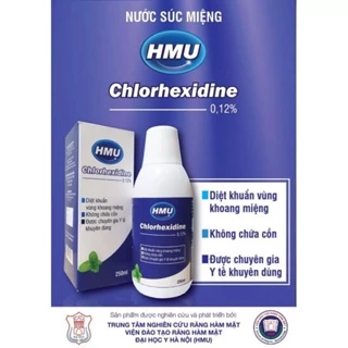 Nước súc miệng diệt khuẩn, sát khuẩn họng HMU Chlorhexidine 0,12% - Chai 250ml