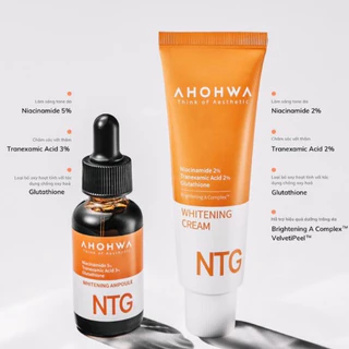 Tinh chất dưỡng trắng, mờ thâm nám serum Ahohaw NTG Whitening Ampoule 30ml - Kem dưỡng NTG Whitening Cream 50ml Ahohwa