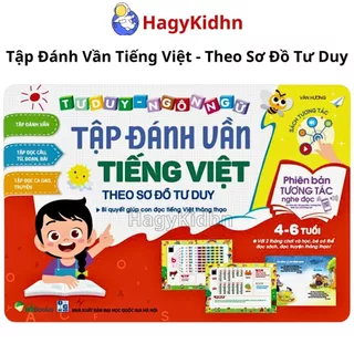 Sách - Tập Đánh Vần Tiếng Việt Phiên Bản Mới 4.0 Theo Sơ Đồ Tư Duy Hagykidhn Kèm File Đọc Quét Mã QR Cho Bé 4-6 Tuổi