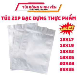 Túi zip bạc đựng thực phẩm, túi zip mặt trong đựng gà khô, bò khô, hoa quả sấy tiện lợi, siêu tiết kiệm