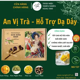 SET HỘP 30 gói trà AN VỊ TRÀ - HỖ TRỢ DẠ DÀY, hộp quà tặng thảo mộc dưỡng nhan T27