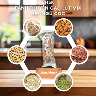 Bánh thuyền gạo lứt mix hạt dinh dưỡng hạnh nhân hạt điều thích hợp cho người ăn kiêng giảm cân - 26gr