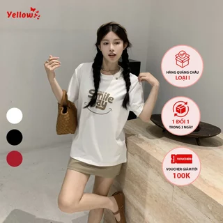 Áo thun Cotton cổ tròn Smile Day siêu đáng yêu Yellow Shop - P6815