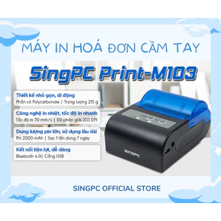Máy in hóa đơn nhiệt cầm tay SingPC Print - M103 - máy in bill Hàng chính hãng