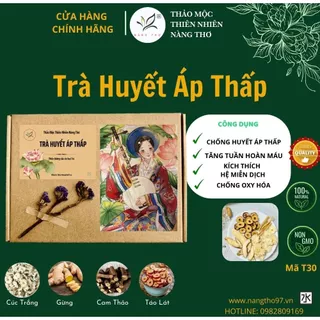 SET HỘP 30 gói trà HUYẾT ÁP THẤP, hộp quà tặng thảo mộc dưỡng nhan T30