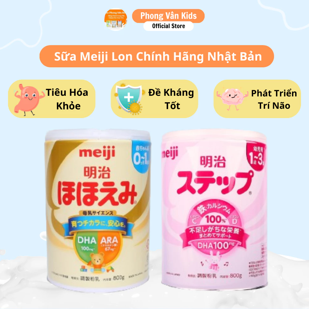 Sữa Meiji 800gr Nội Địa Nhật Bản Chính Hãng,tăng DHA&ARA phát triển trí thông minh và chiều cao của trẻ