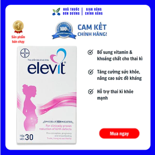 Elevit [Mẫu mới nhất 2023] Date 2025 - Multivitamin cho bầu và sau sinh - Chính hãng