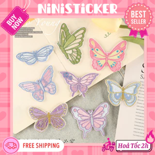 Iron Patch, Miếng Ủi Thêu Quần Áo, Sticker Vá Đồ Rách Hình Con Bướm Butterfly Ninisticker