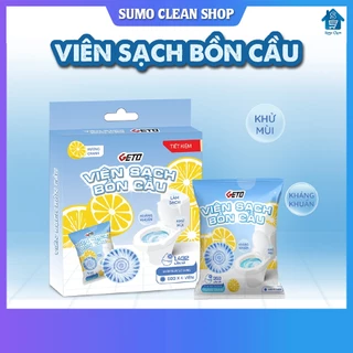 Viên sạch bồn cầu Geto 50g hương chanh 348 lần xả thả bồn cầu sạch khuẩn tẩy sạch mảng bám khử mùi diệt vi khuẩn toilet