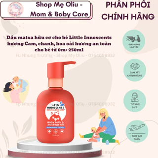 Dầu matxa hữu cơ cho bé Little Innoscents hương Cam, chanh, hoa oải hương an toàn cho bé từ 0m+ 250ml