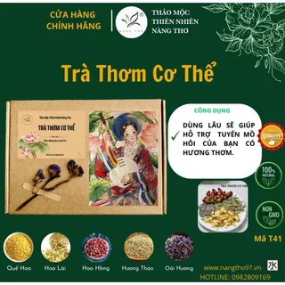 SET HỘP 30 gói trà THƠM CƠ THỂ, hộp quà tặng thảo mộc dưỡng nhan T41