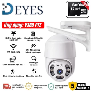 2024 NEW Deyes Camera An Ninh CCTV V360 HD 1440P Wifi Không Dây, Chống Thấm Nước, Hỗ Trợ Tầm Nhìn Ban Đêm