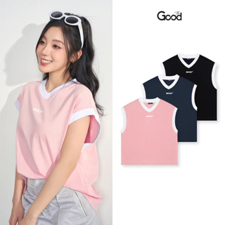 Áo Ringer Tank Top THE GOOD '' Ringer GOOD", Áo Tank Top Unisex , Logo Căn Giữa, Cổ Tim Chất Liệu Cotton Co Giãn