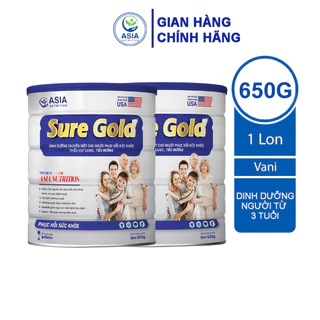 Combo 2 hộp sữa bột Sure Gold Premium chính hãng ASIA NUTRTION 650g nguyên liệu nhập khẩu USA cung cấp dinh dưỡng