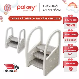 Thang Kê Chân Có Tay Cầm Cho Bé PAKEY Cao Cấp, Ghế Kê Chân, Toilet Dày Dặn Chắn Chắn Giúp Tăng Chiều Cao 2, 3 Bậc