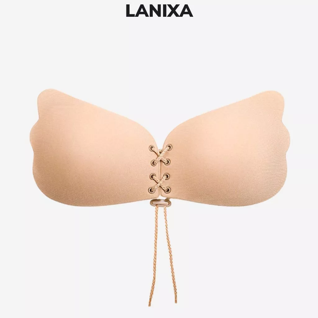 Áo dán ngực nâng ngực tạo quyến rũ thiết kế dây rút trước tiện lợi tái sử dụng nhiều lần LANIXA D0124