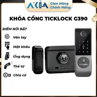 Khóa thông minh ngoài trời TickLock G390 dành cho cửa cổng, cửa sắt, Nhiều cách mở khóa vân tay, mật khẩu, thẻ từ