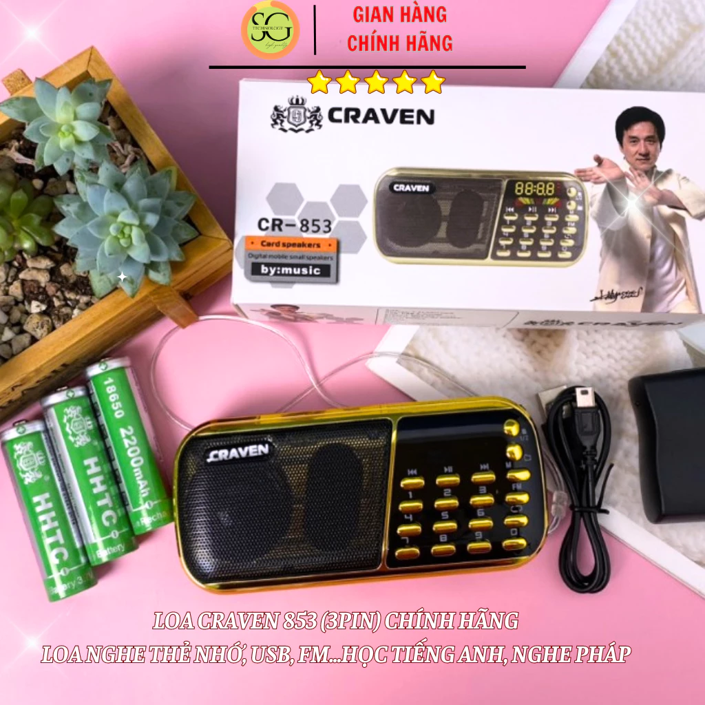 Loa craven 853, craven 836s, nghe thẻ nhớ, usb, đài FM, máy nghe pháp, học tiếng anh, Loa to, rõ, pin khỏe, chính hãng