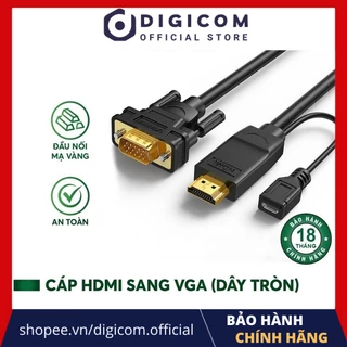 Dây cáp chuyển đổi tín hiệu HDMI sang VGA chuẩn 1080p dài 1.5m, Cáp HDMI to VGA, dây HDMI to VGA cho máy tính, máy chiếu