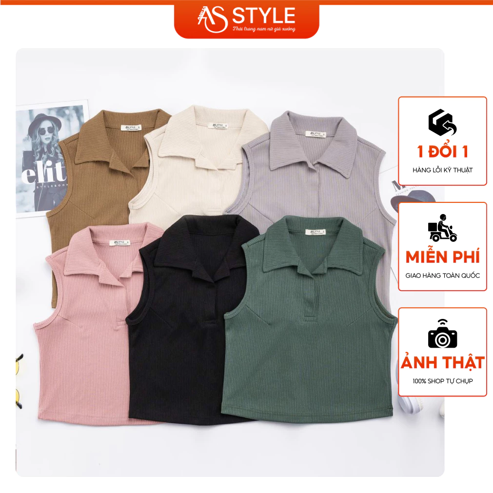 Áo Ba Lỗ, Áo Sát Nách Nữ Cổ Bẻ Vải Thun Gân Form Tanktop Vừa Người ASAT3 ASstyle Fashion