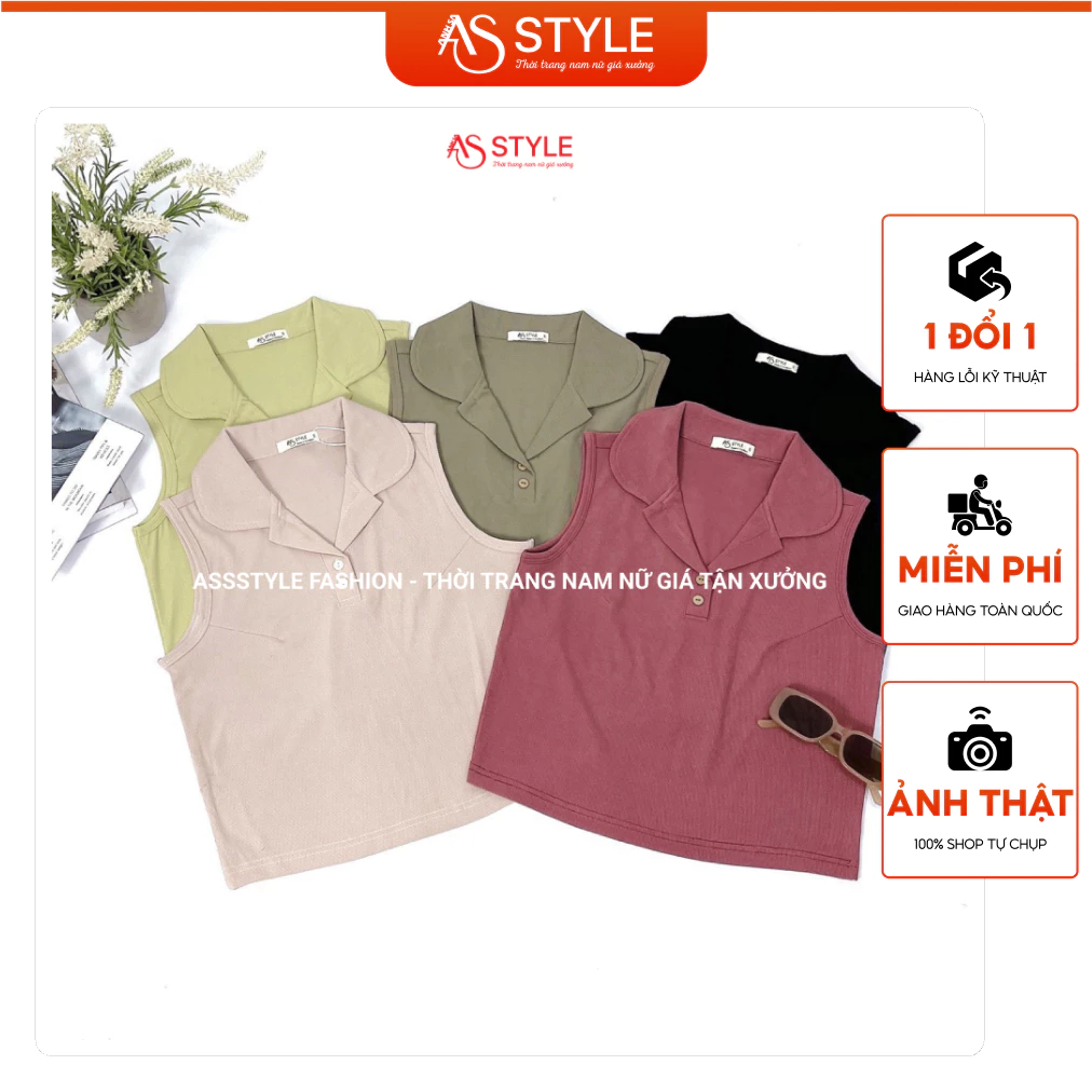 Áo Ba Lỗ, Áo Sát Nách Nữ Cổ Bẻ Vải Thun Tăm Form Tanktop Vừa Người ASAT11 ASstyle Fashion