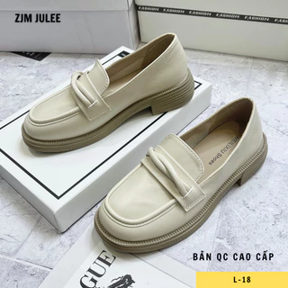 [ZJM] Giày Lười nữ bản hộp da mềm L018 phong cách sang chảnh - Giày loafer kiểu búp bê cao cấp