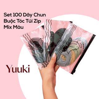 Set 100 Dây Chun Buộc Tóc Trơn Dựng Túi Zip Mix Màu- Dây Chun Buộc Tóc