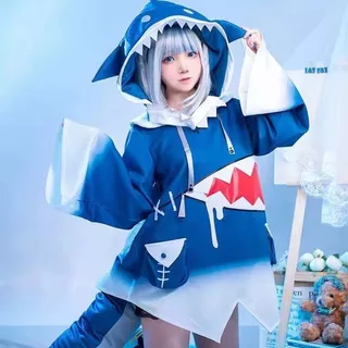 Hololive Gawr Gura Vtuber Cosplay Costume Phim hoạt hình Anime Cosplay Trang phục Dress Woman