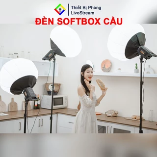 Bộ đèn livestream, studio, quay phim, chụp ảnh chuyên nghiệp hình Cầu Bediro BD-400S, Bộ đèn Ngàm Softbox chiếu sáng