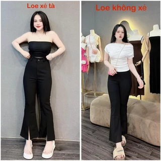 Quần loe nữ quần ống loe xẻ ống & không xẻ 9 tấc chất umi hàn co giãn