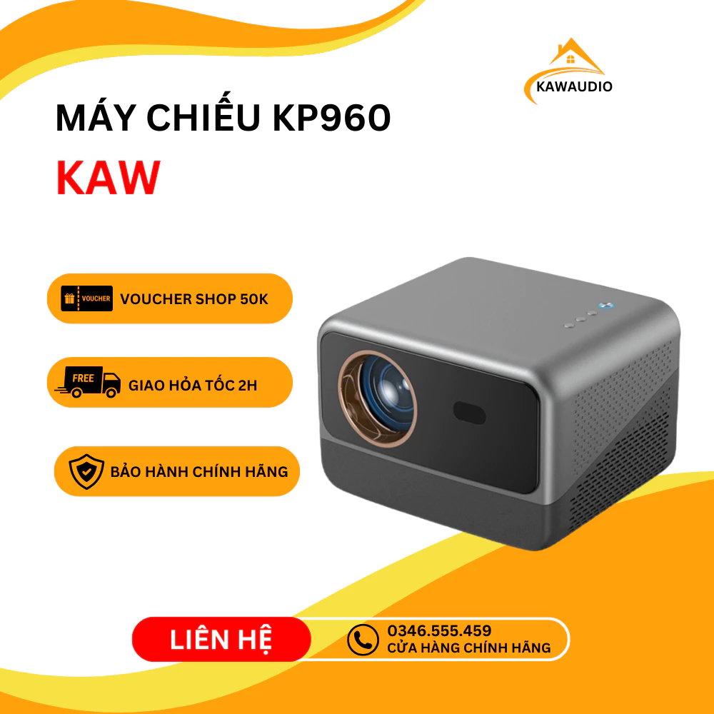 Máy chiếu đa năng KP960 hỗ trợ 4K hệ điều hành androi sử dụng cho dạy học, chiếu phim hàng chính hãng bảo hành 12 tháng