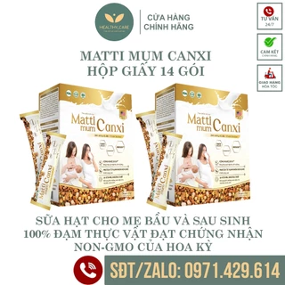 (Cam Kết Chính Hãng) COMBO 2 MATTI MUM CANXI Sữa hạt cho mẹ bầu và sau sinh (Hộp giấy 14 gói)