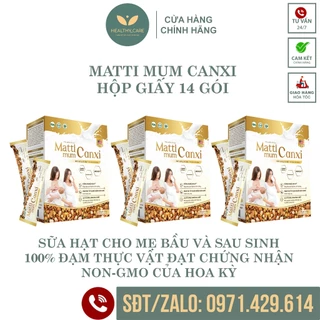 COMBO 3 MATTI MUM CANXI (CAM KẾT CHÍNH HÃNG) Sữa hạt cho mẹ bầu và sau sinh (Hộp giấy 14 gói) - 100% đạm thực vật