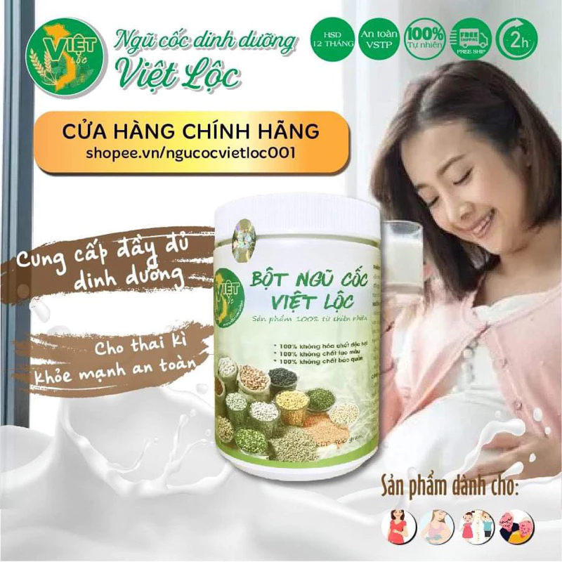 Bột ngũ cốc Bầu- Lợi sữa Việt Lộc