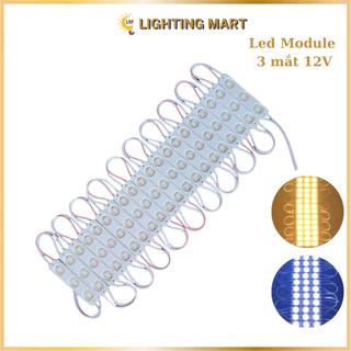 Đèn Led hắt 3 mắt lồi 12V cao cấp chống nước (vỉ 20 thanh), có keo dán sẵn - Đèn trang trí hắt bảng hiệu, hắt tủ kệ